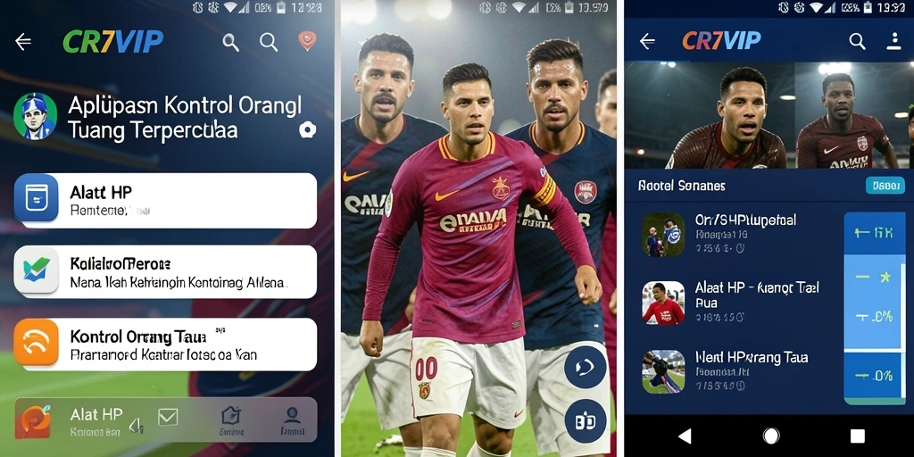 Tampilan antarmuka aplikasi CR7VIP dengan fitur Kontrol Orang Tua.