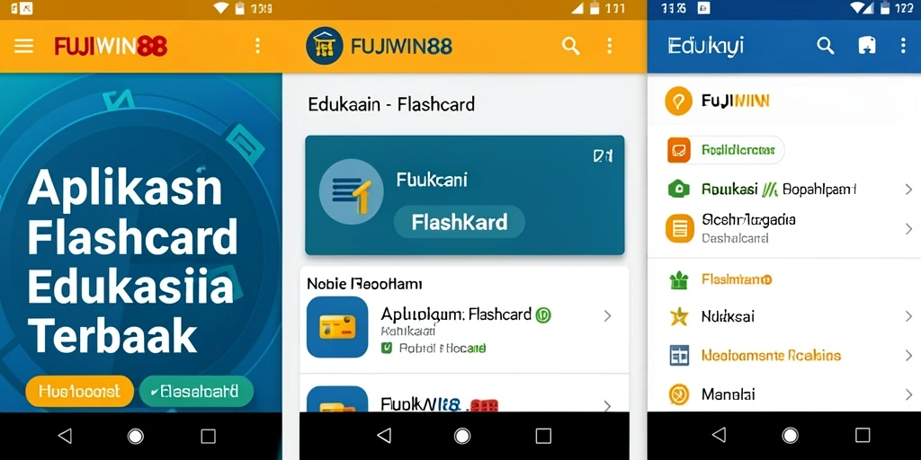 Tampilan utama FUJIWIN88 dengan berbagai fungsi Flashcard yang mudah digunakan.