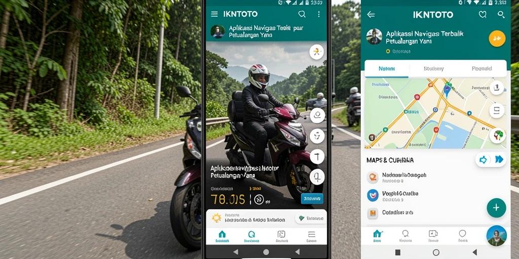 Tampilan antarmuka aplikasi IKNTOTO dengan fitur navigasi motor.