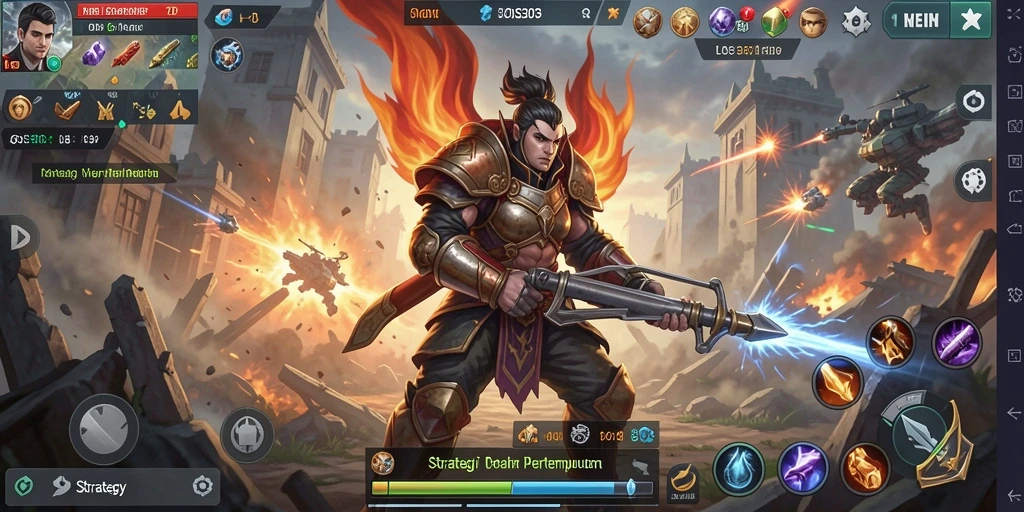 Tampilan antarmuka strategis gameplay yang menarik dan intuitif.