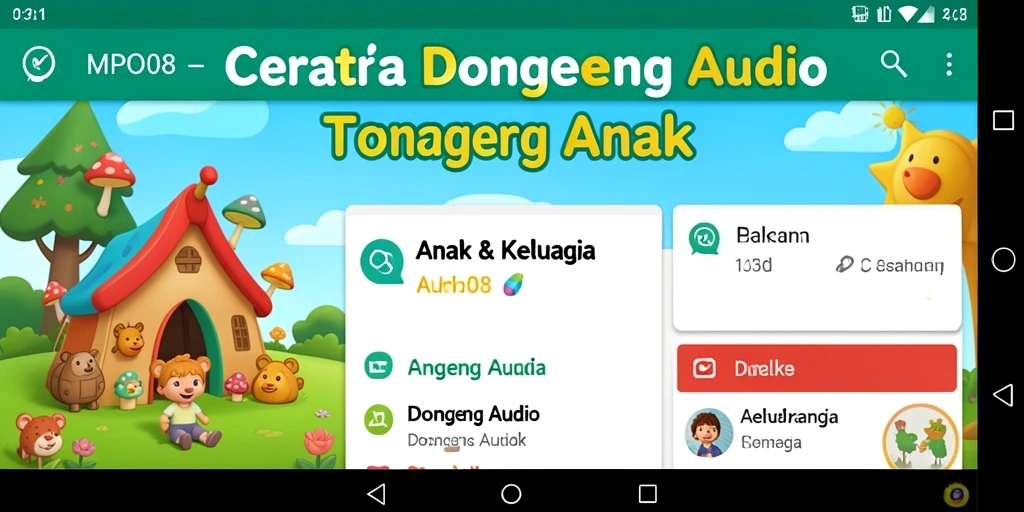 Tampilan antarmuka aplikasi MPO08 yang menyenangkan untuk anak-anak.