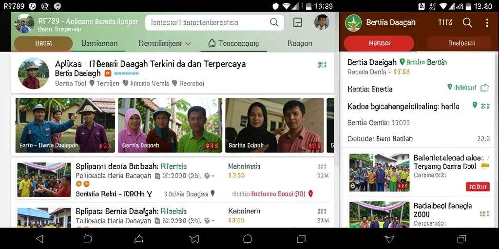 Tampilan antarmuka aplikasi Berita Daerah RR789 yang informatif.