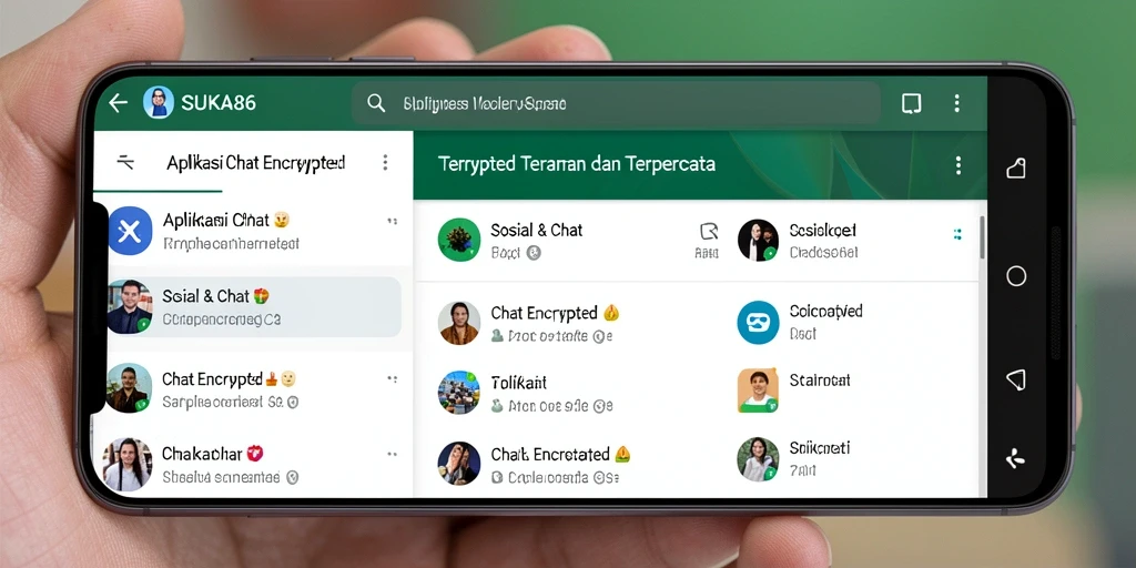 Tampilan antarmuka SUKA86 yang sederhana dan modern untuk komunikasi aman.