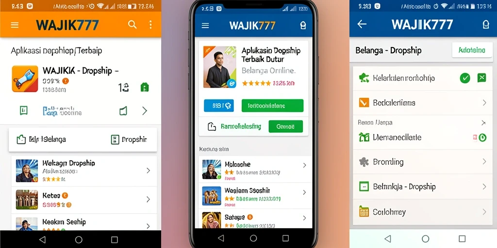 Antarmuka WAJIK777 menampilkan berbagai produk dropship yang menarik.