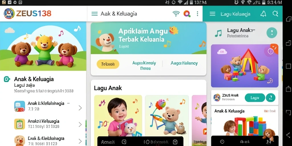 Antarmuka ZEUS138 dengan fitur lagu anak yang ramah pengguna.